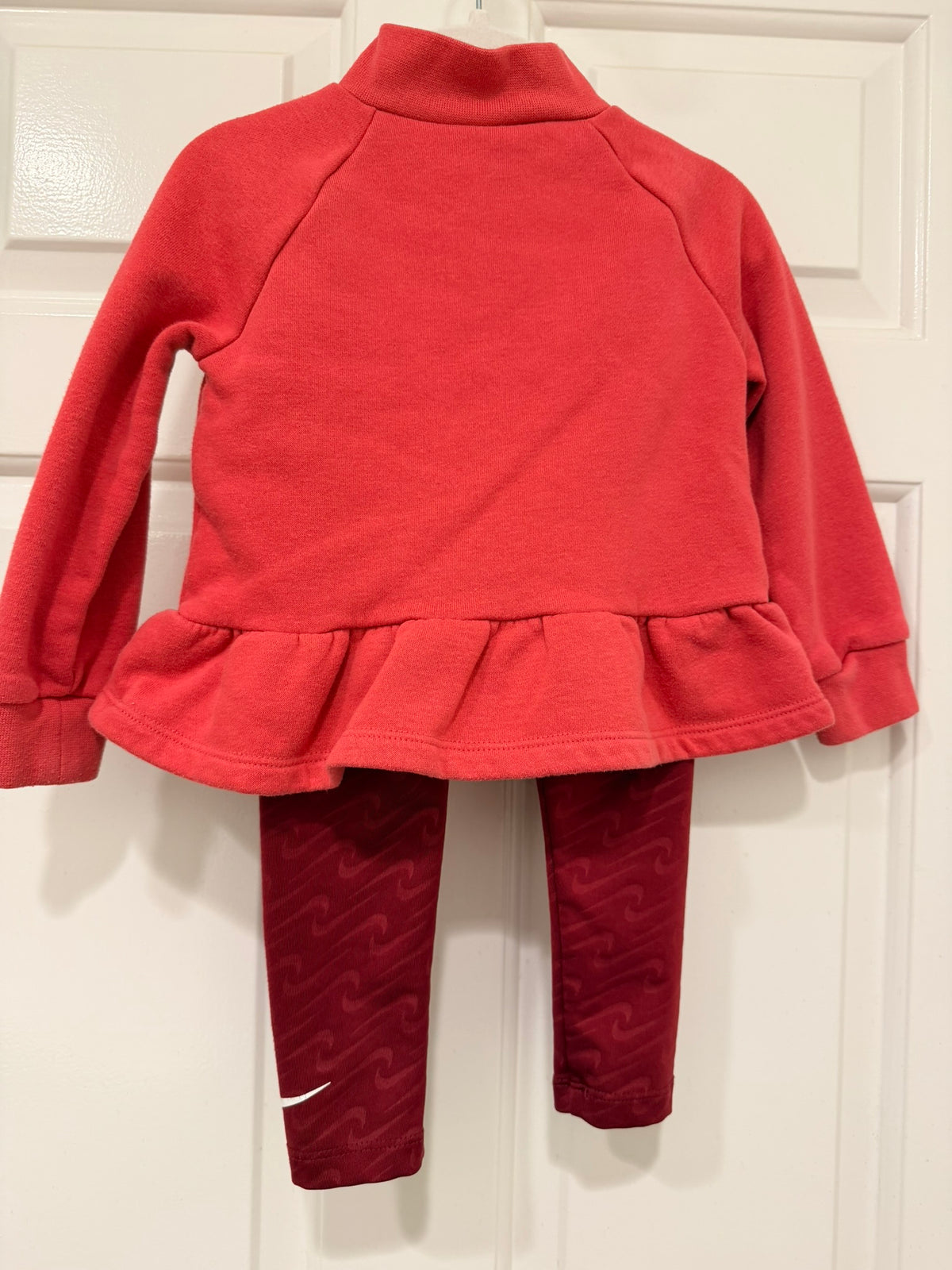 #85 Nike Pink & Burgundy Sweatshirt Set, Girls 18m