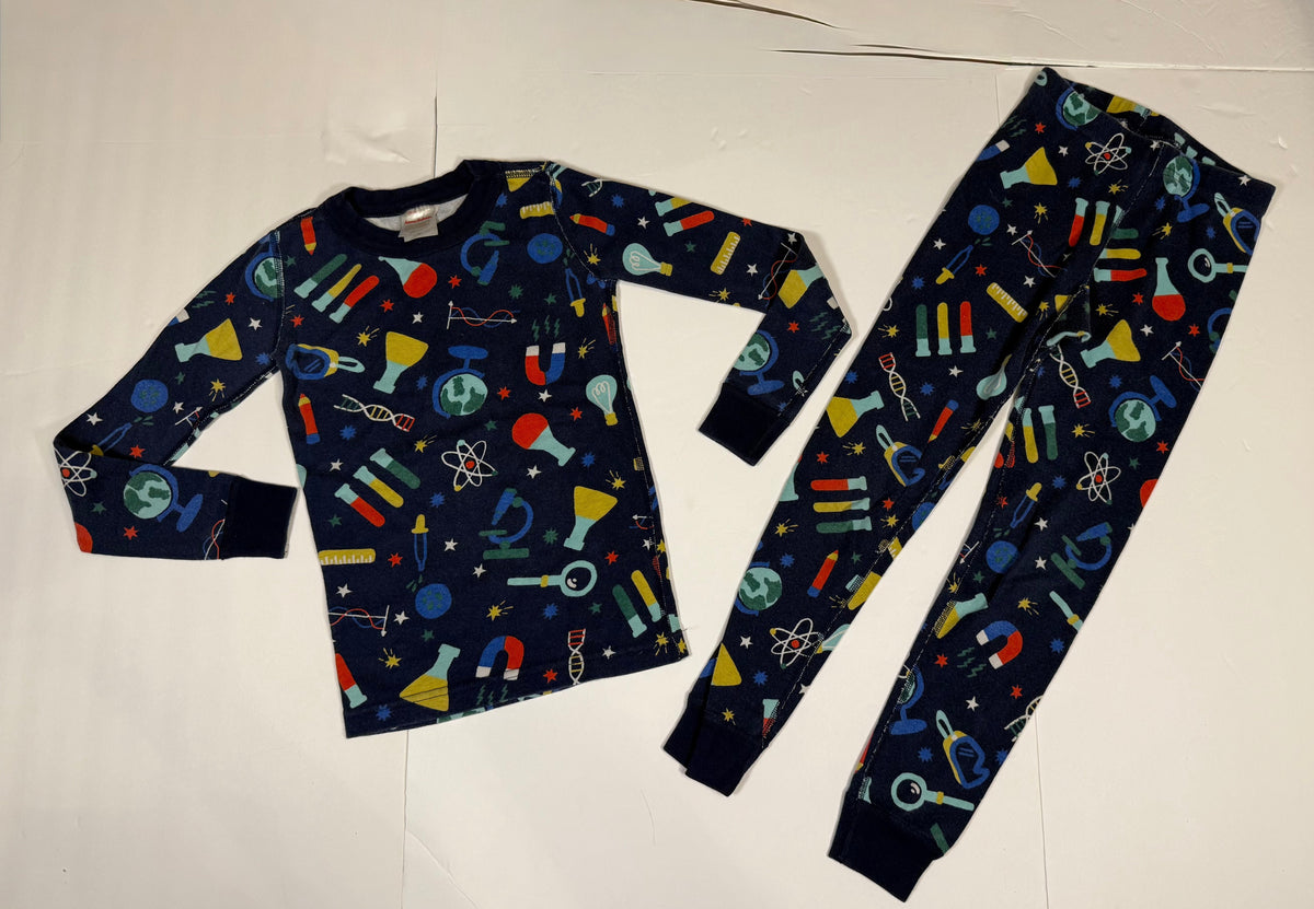 #141 Unisex Size 6-7 (120) Hanna Andersson Science Long Sleeve Pajamas
