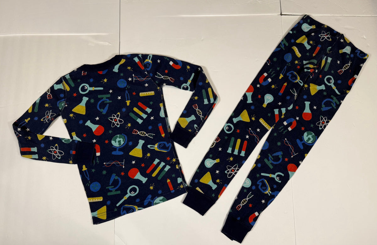 #141 Unisex Size 6-7 (120) Hanna Andersson Science Long Sleeve Pajamas