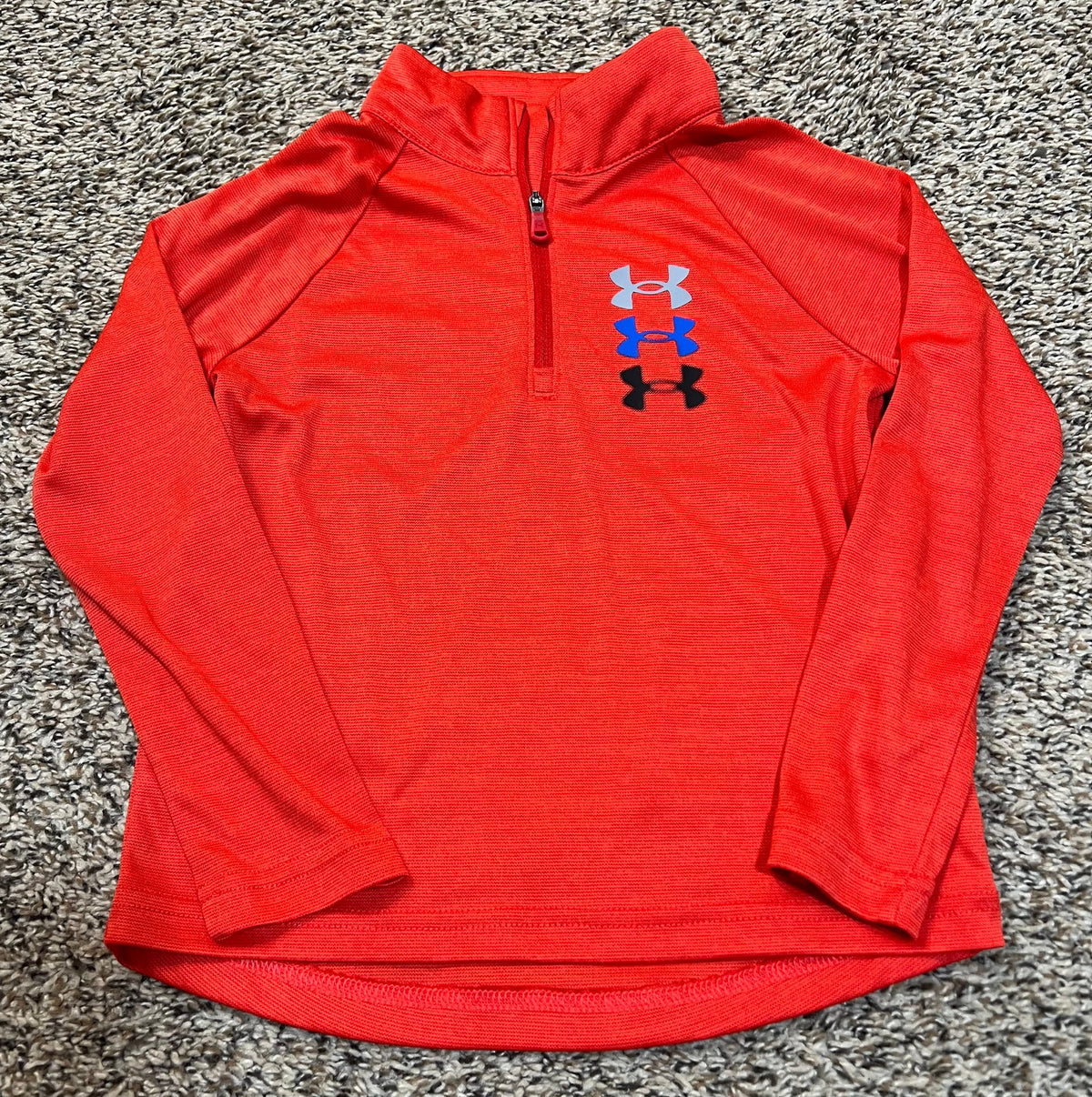 Seller #184 - Boys Size 4 Under Armour UA Orange Quarter zip EUC