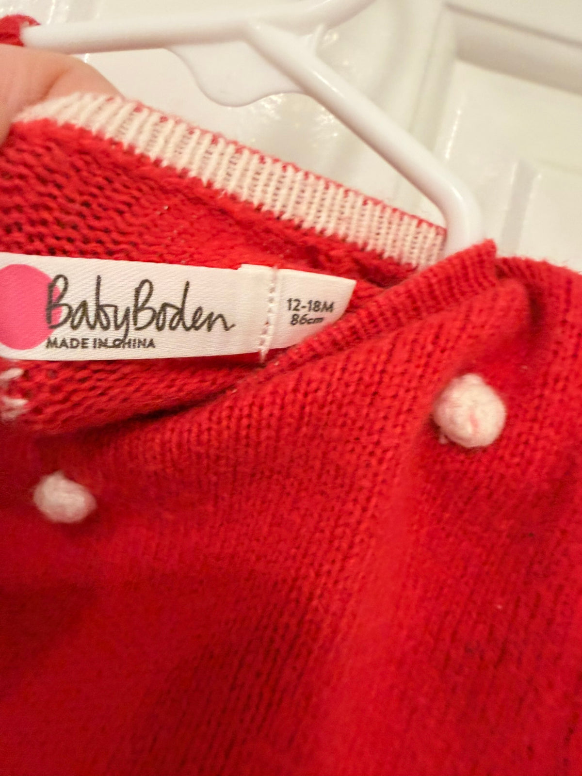 #85 Baby Boden Reindeer Sweater Dress, Girls 12-18m