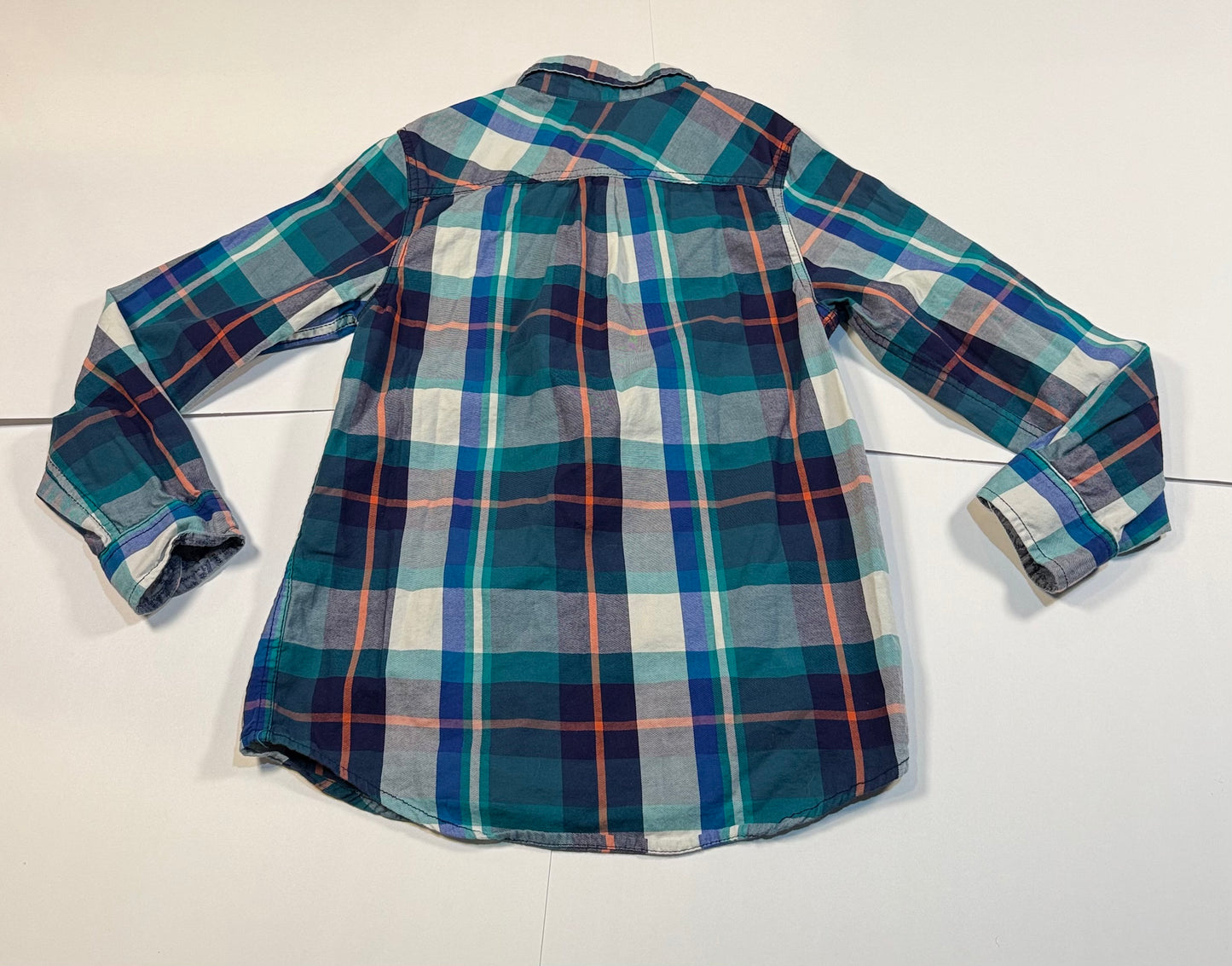 #180 Boys Medium (8/10) Cat & Jack Bundle of Button Downs - Blue Plaids