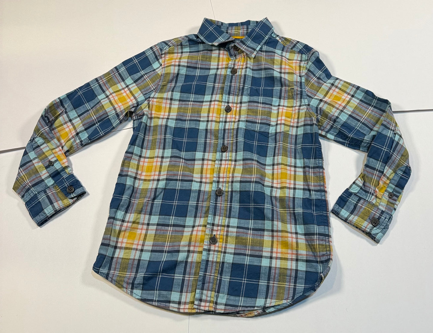 #180 Boys Medium (8/10) Cat & Jack Bundle of Button Downs - Blue Plaids