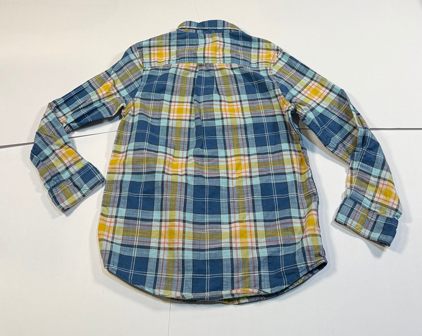 #180 Boys Medium (8/10) Cat & Jack Bundle of Button Downs - Blue Plaids