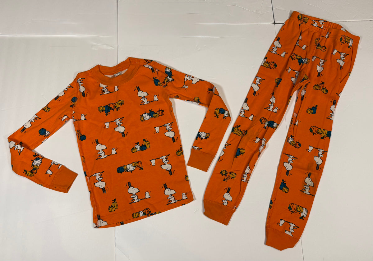 #141 Unisex 6-7 (120) Hanna Andersson Peanuts Snoopy Halloween Long Sleeve Pajamas