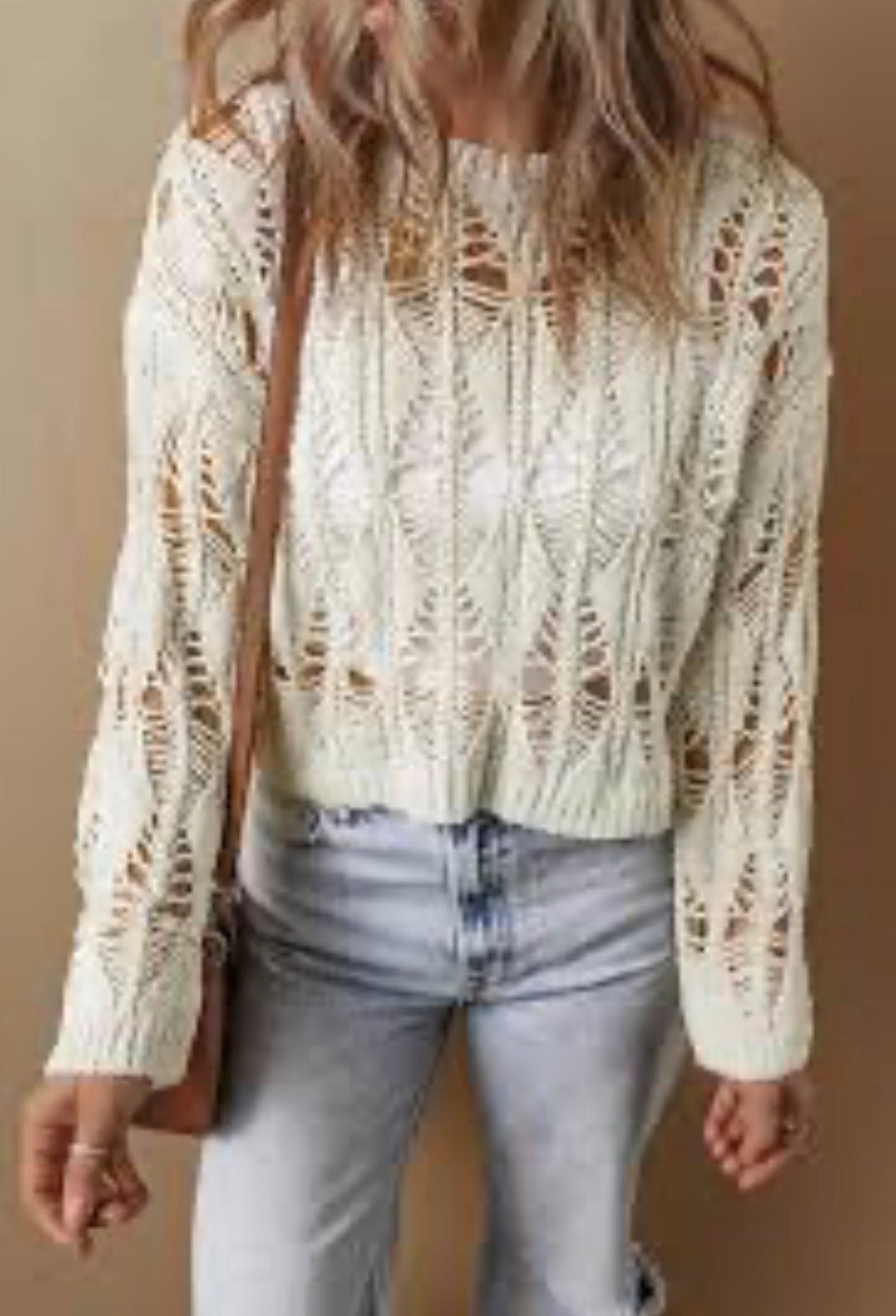 #28 REDUCED NEW Women’s Open Knit Crochet Sweater - Size M (1 of 2)