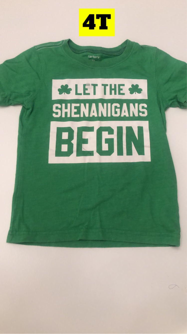 Boys 4T Green Let the Shenanigans Begin T-shirt