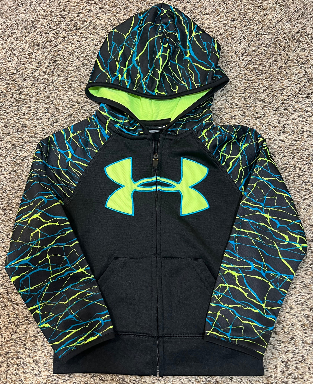 Seller #184 - Boys Size 4 Under Armour UA blue and yellow zip up sweatshirt