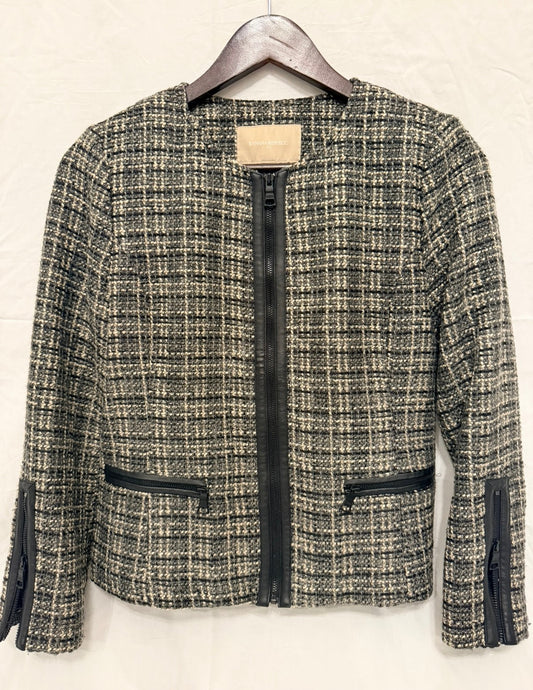 #143 Banana Republic tweed zip-up jacket women’s size 2