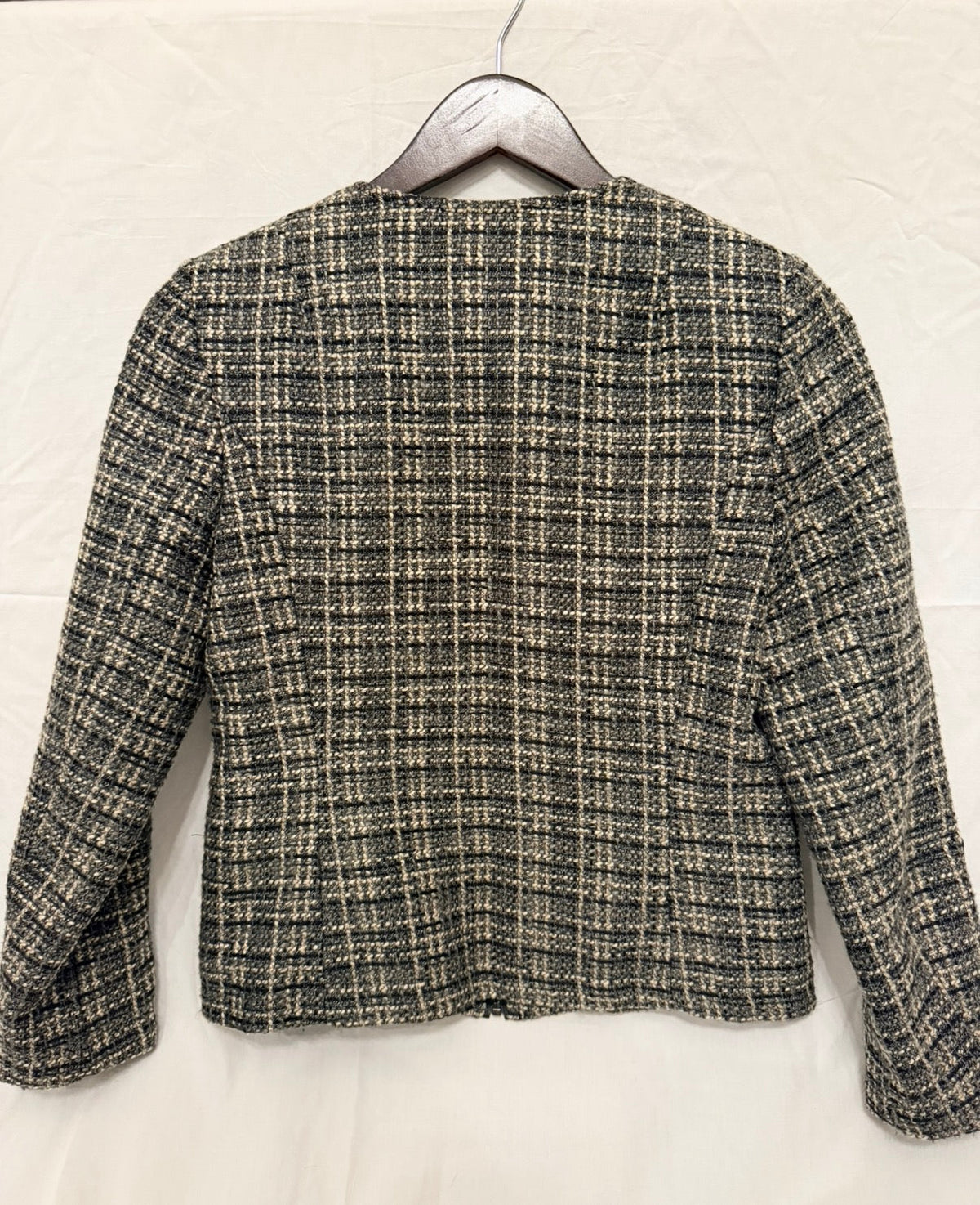 #143 Banana Republic tweed zip-up jacket women’s size 2