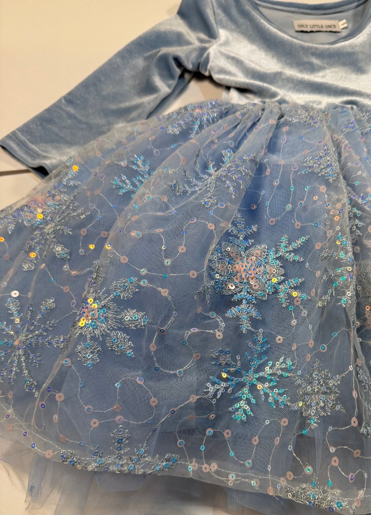 #141 Girls 5 Only Little Once Frozen Elsa Tulle Dress with Cape 2 of 2 available
