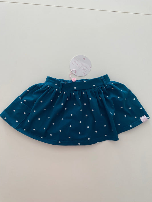 #117- Girls 2T, Sweet Honey teal polka dot skort, New,*reduced*