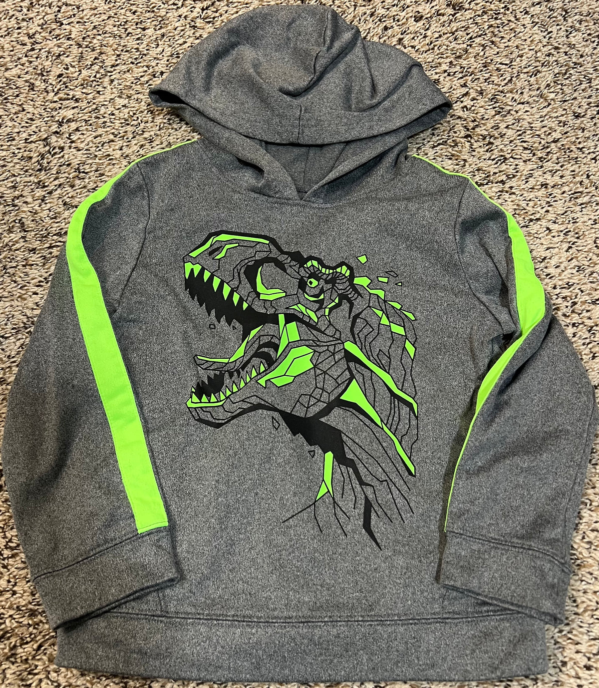 Seller #184 - Boys 5T - Jumping Bean Active Gray pull over hoodie dinosaur