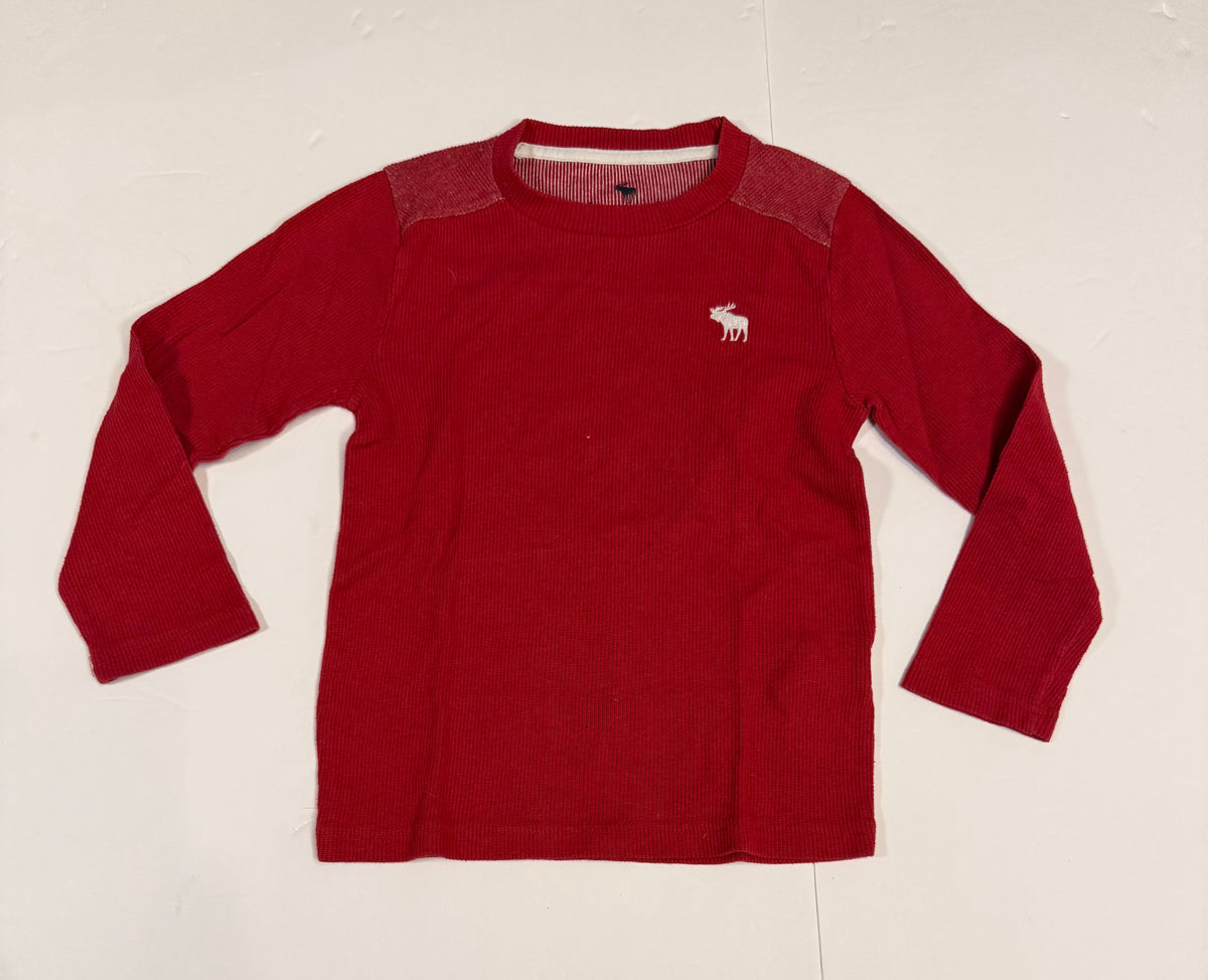 #141 Boys 5/6 Abercrombie Kids Red Thermal Long Sleeve