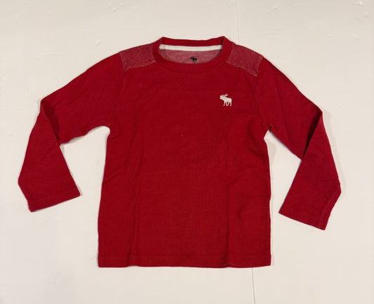 #141 Boys 5/6 Abercrombie Kids Red Thermal Long Sleeve