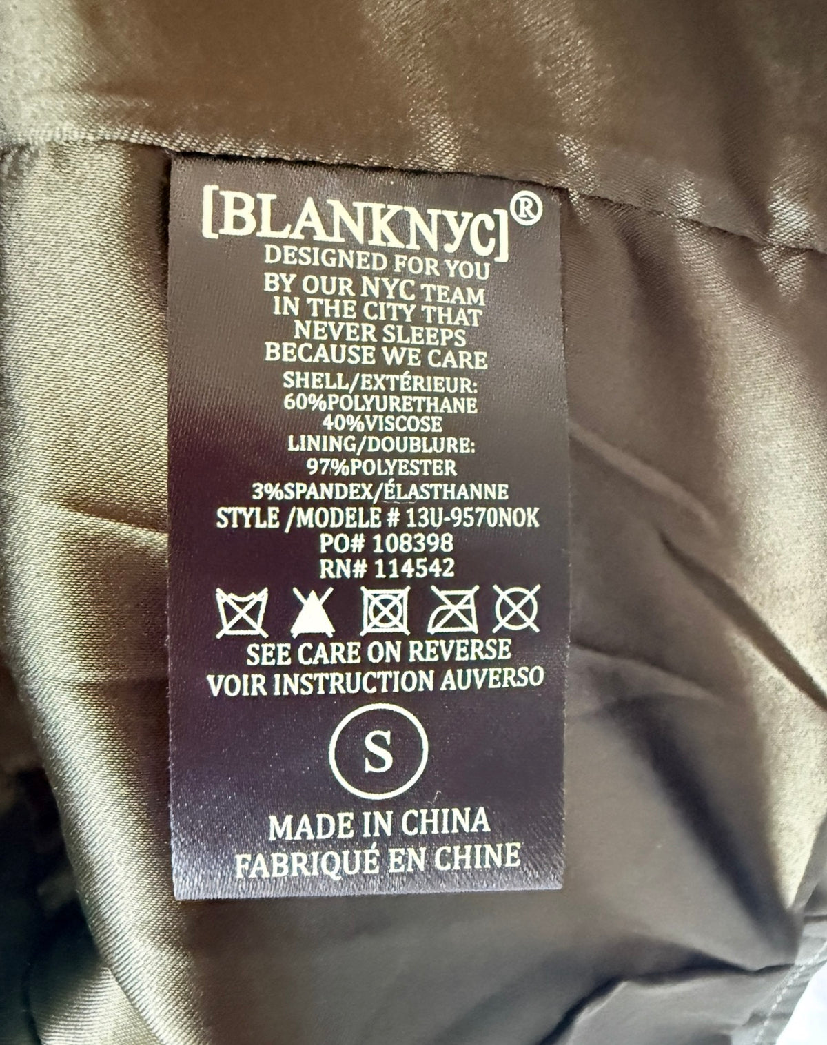#143 Blank NYC faux-leather jacket in rich green, women’s size Small (S)