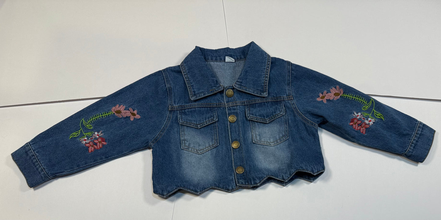 #180 Girls 4 Jean Jacket with Embroidered Flowers (2 available)