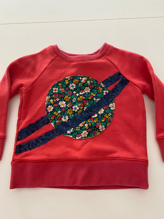 #117- Girls 4T, Boden red planet sweatshirt, GUC