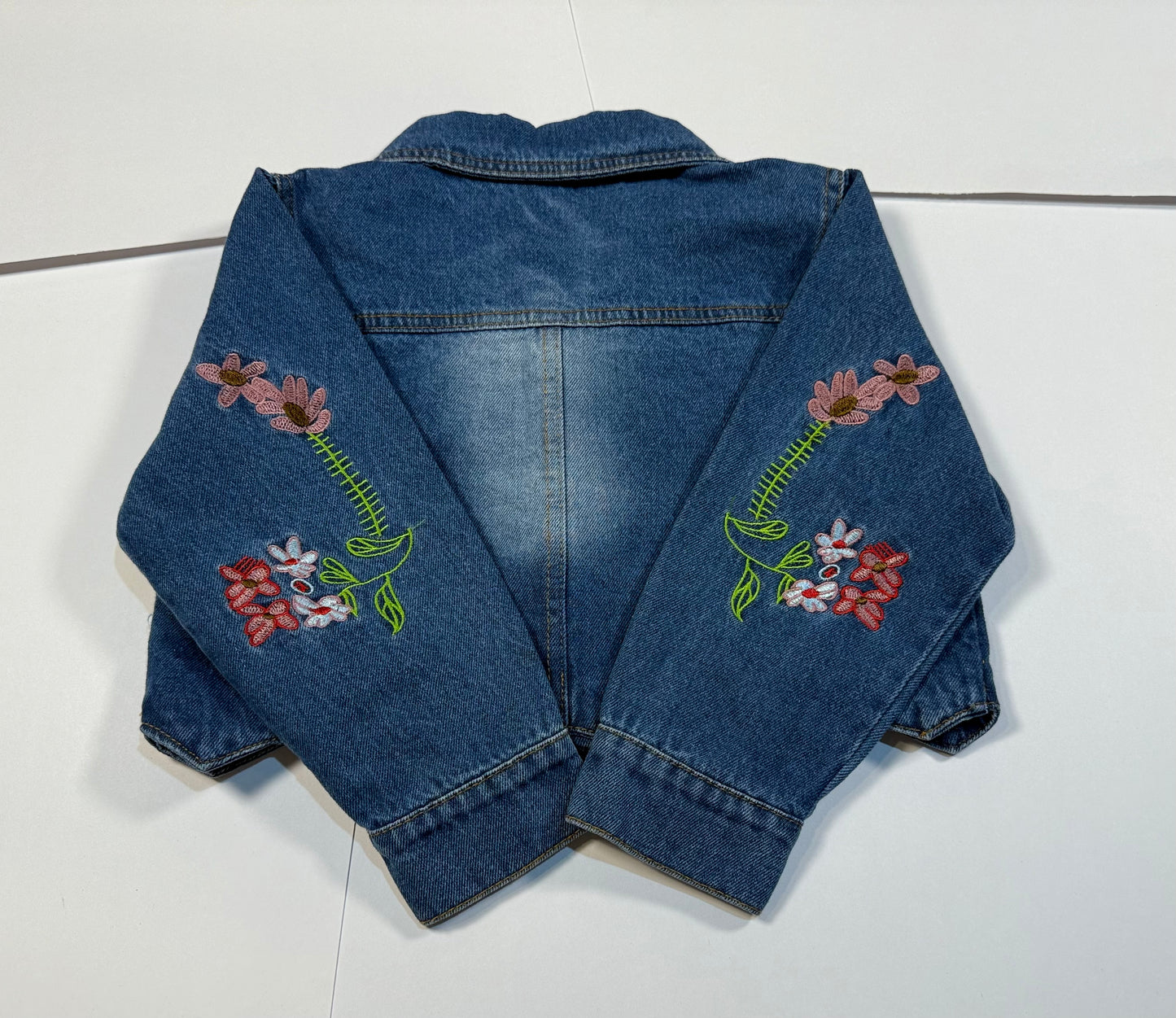 #180 Girls 4 Jean Jacket with Embroidered Flowers (2 available)