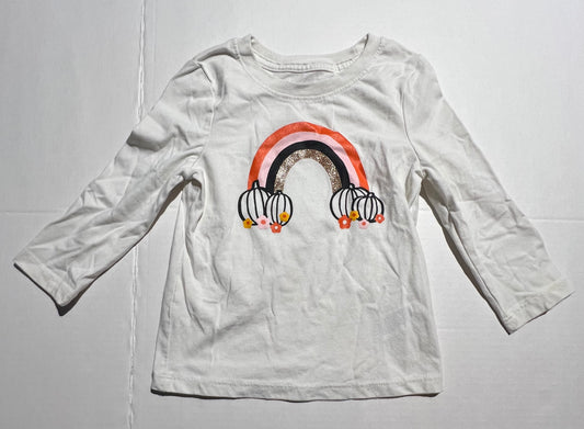 #98 Girls 2T Pumpkin Rainbow Shirt