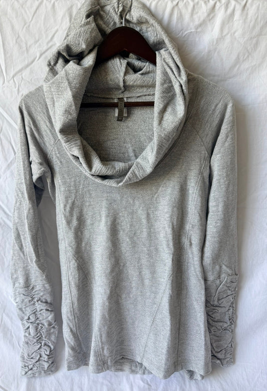 #143 reduced XCVI gray cowl-neck athletic sweatshirt women’s size XS
