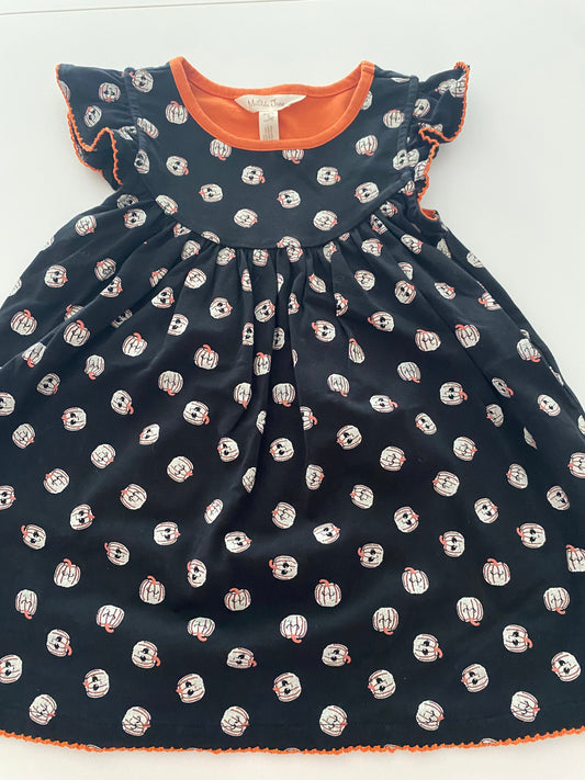 #117- Girls 2T, Matilda Jane Black Pumpkin Dress, EUC
