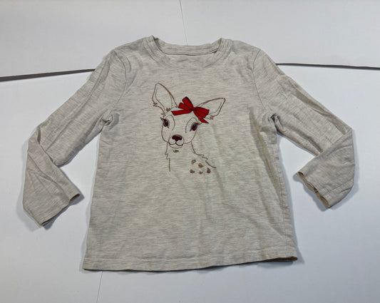 #180 Girls5 Cat & jack  Deer Long Sleeve