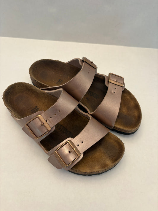 Seller 118 VGUC Girls Rose Gold Birkenstocks Size 36