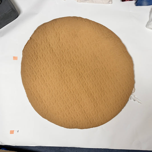 #87 tummy time mat, mustard / Tan color, 3ft diameter.
