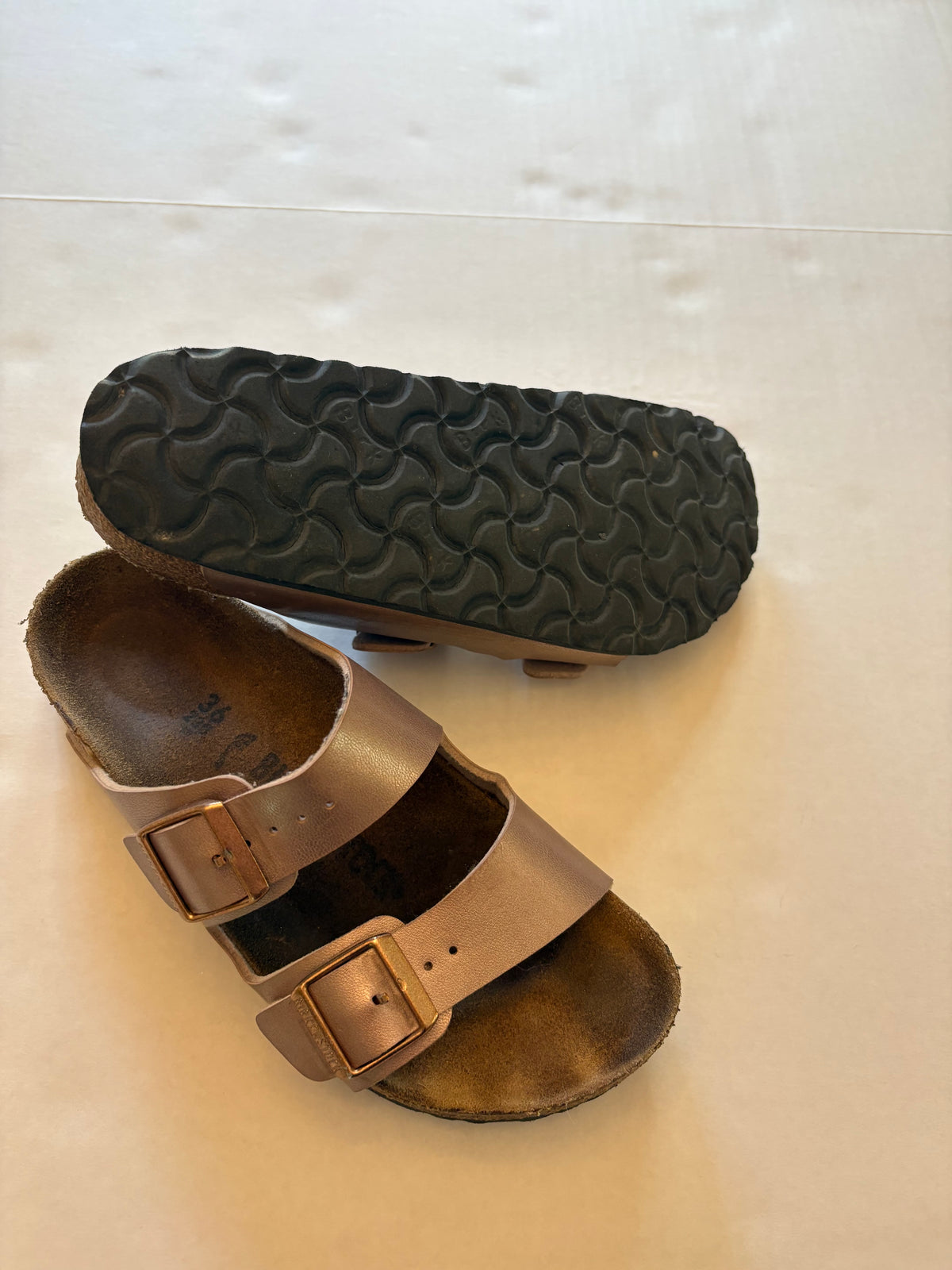 Seller 118 VGUC Girls Rose Gold Birkenstocks Size 36