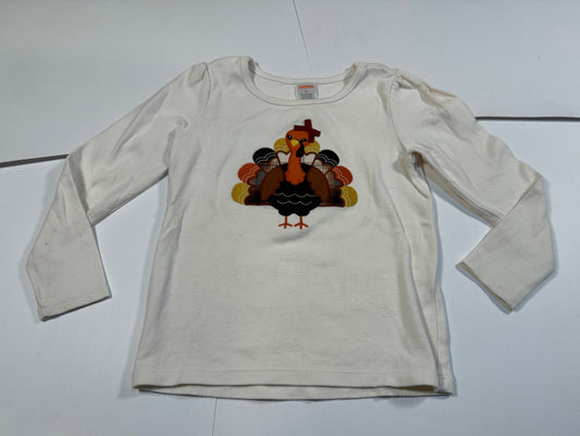 #180 Girls 5 Gymboree Turkey Applique Shirt