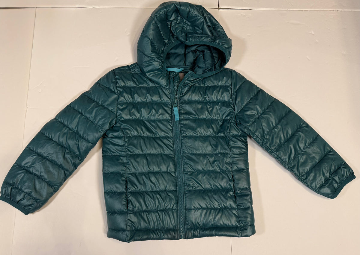 #141 Unisex Boy/Girl Size 5 Primary Teal Lightweight Puffer Jacket