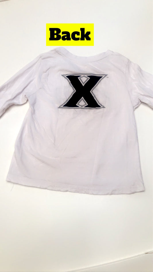 Boys 4T Xavier Musketeer White T-Shirt with X on back