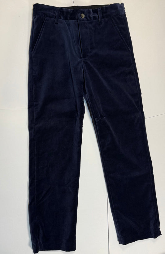 #180 Boys 10 Janie and Jacks Navy Velvet Pants with Adjustable Waist (2 available)