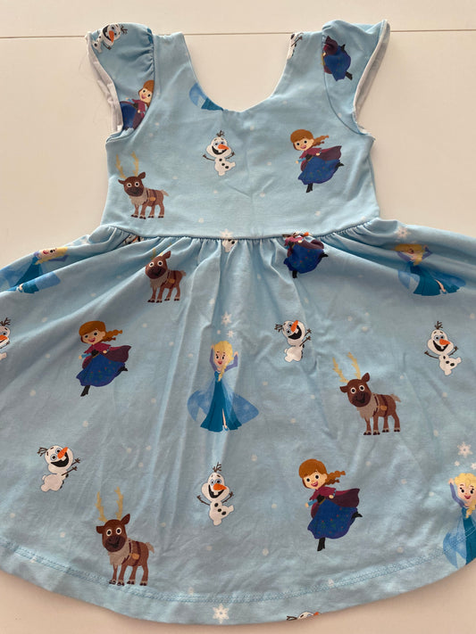 #117- Girls 3T, Monica + Andy Frozen Dress, EUC