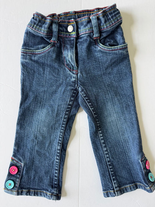 #190 REDUCED Hanna Andersson 18-24m Colorful Button Jeans