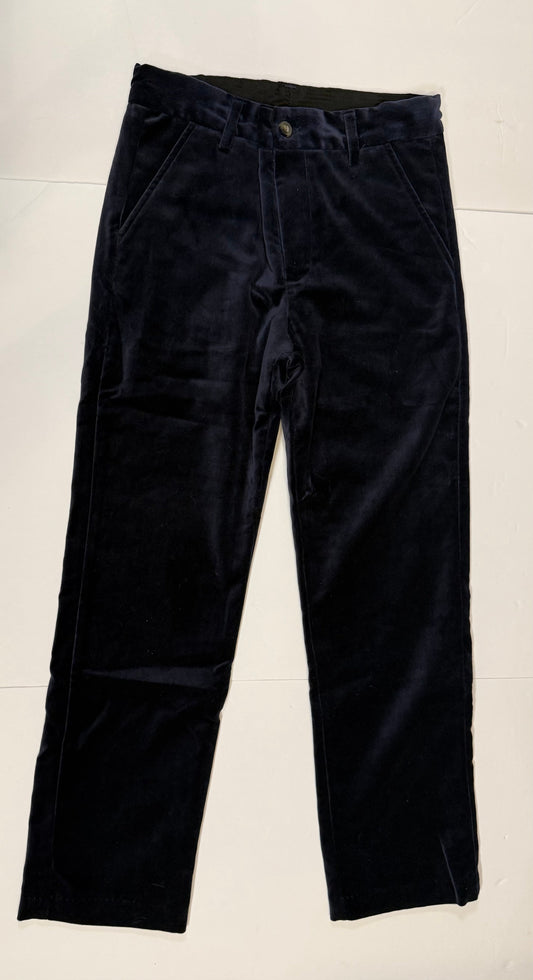 #141 Boys 10 Janie and Jack Navy Velvet Dress Pants with Adjustable Waist 2 of 2 available