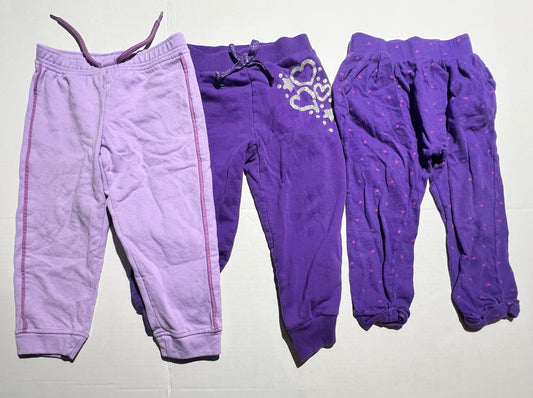 #98 Girls 3T Purple Pant Bundle
