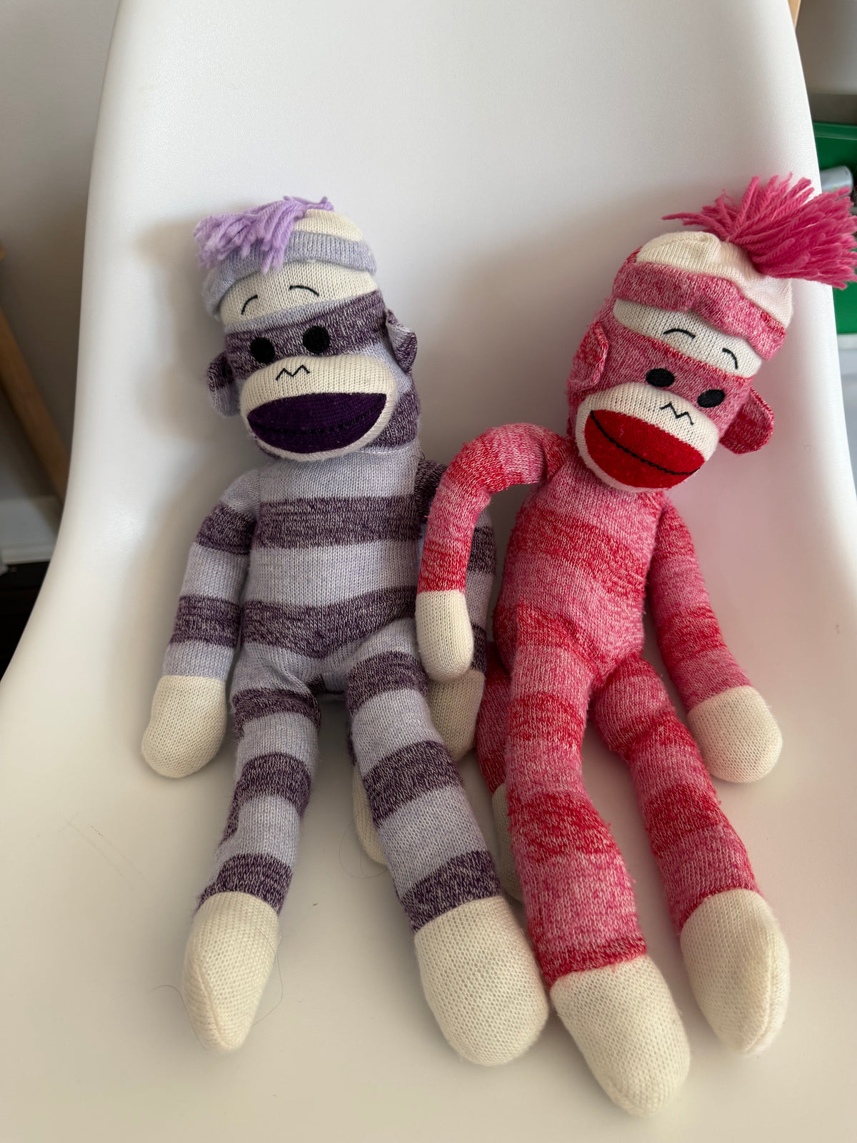 #117, Circo Sock Monkey, Purple & Pink striped, GUC