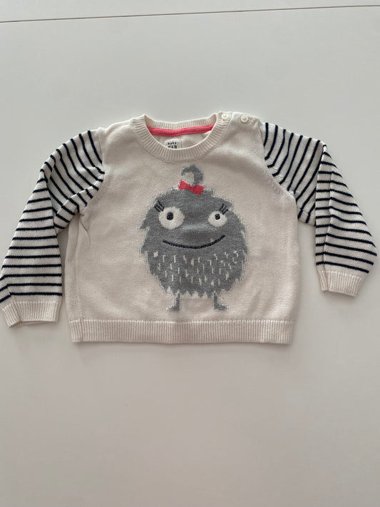 #117- Girls 18M, Gap monster sweater, VGUC