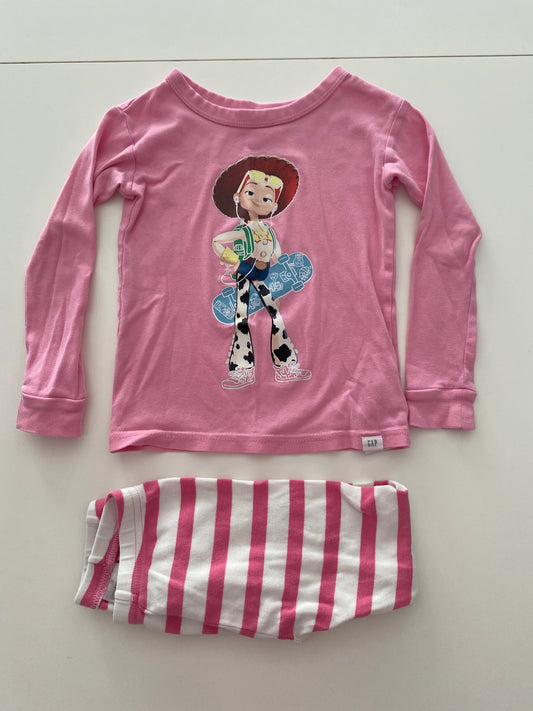 #117 - Girls 3T, Gap organic cotton pajamas, Pixar Pink Toy Story Jessie Jammies, VGUC