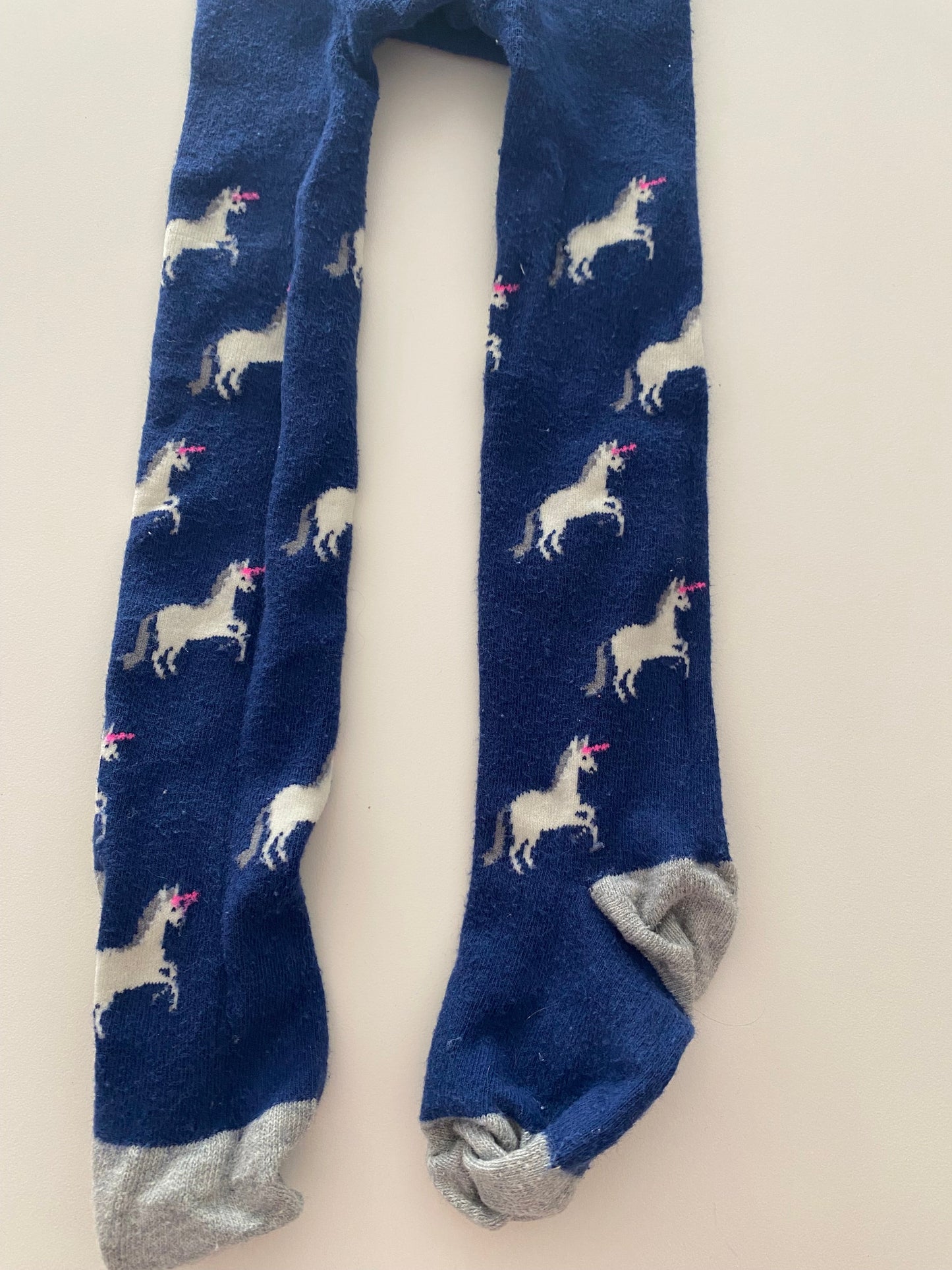 #117- Girls 3T, Boden Navy Unicorn Tights, GUC,*reduced*
