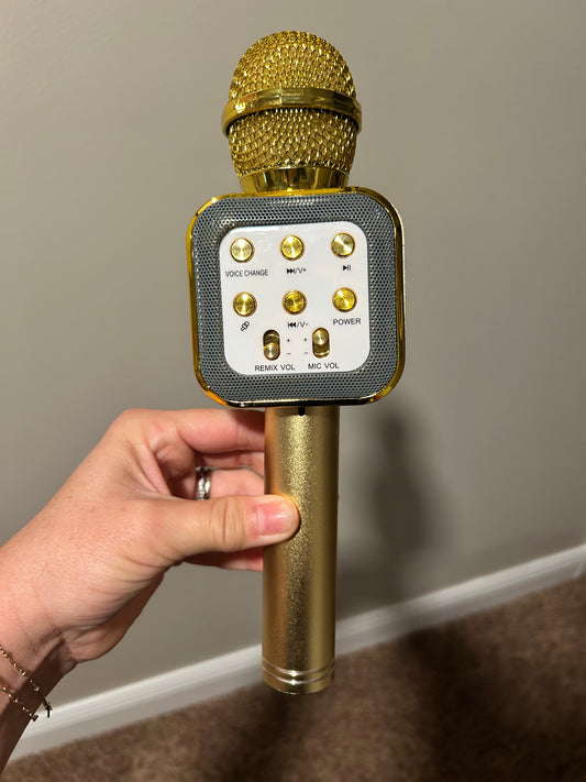 #70 gold microphone, Bluetooth capable