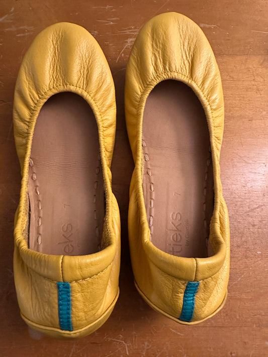 #214 Women's Tieks Size 7 Flats- Mustard
