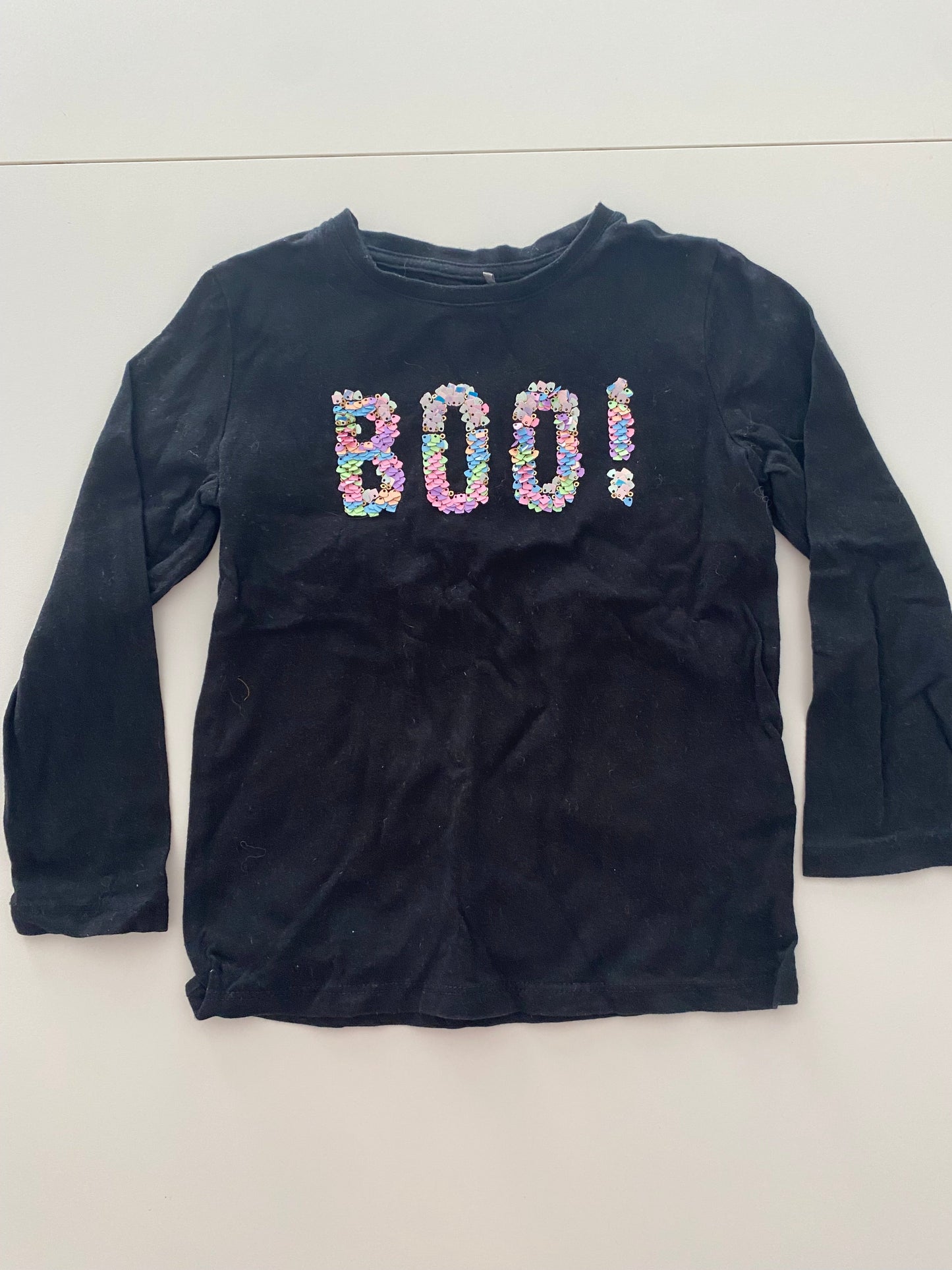 #117- Girls 4T, Cotton On Kids black BOO shirt, VGUC,*reduced*