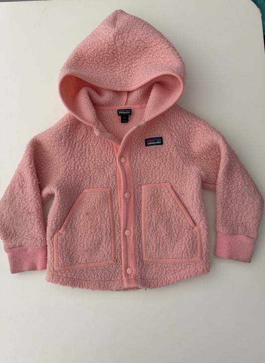 #117, Girls 4T, Patagonia pink fleece jacket, GUC