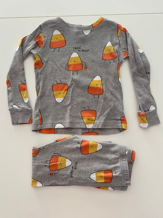 #117- Girls 3T, Carter’s Candy Corn Pajamas, VGUC