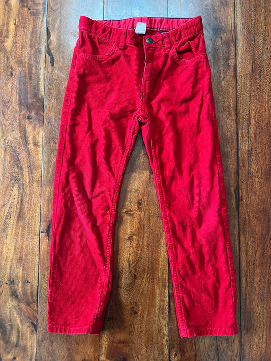 #66 size 7 H&M red corduroy pants with adjustable waist, great for holidays/Christmas, VGUC