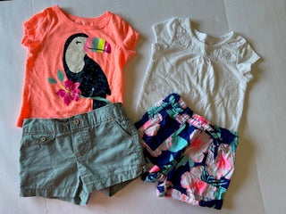 Carters girls size 18 months tropical outfit bundle