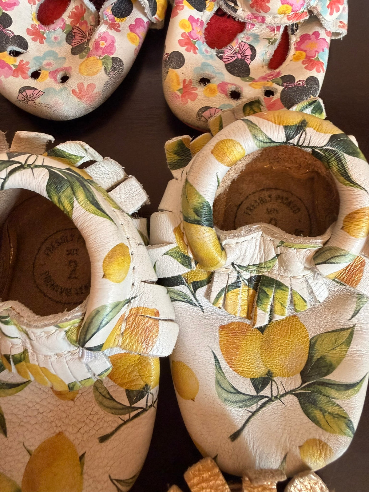 #85 Freshly Picked Lot of 3 Moccasins: Minnie, Lemons and Gold, Girls Shoes 2